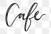 Cafe png word sticker typography, transparent background