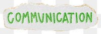Communication png word sticker typography, transparent background