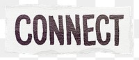 Connect png word sticker typography, transparent background