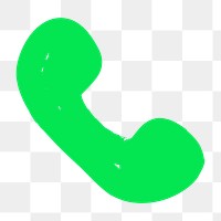 Telephone png sticker, green design, transparent background