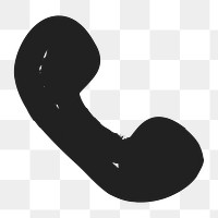 Telephone png sticker, black design, transparent background