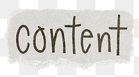 Content png word sticker typography, transparent background