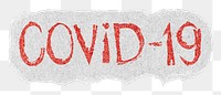 Covid-19 png word sticker typography, transparent background