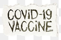 Covid-19 vaccine png word sticker typography, transparent background