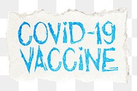 Covid-19 vaccine png word sticker typography, transparent background