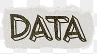 Data png word sticker typography, transparent background