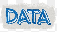 Data png word sticker typography, transparent background