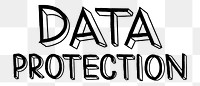 Data protection png word sticker typography, transparent background