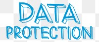 Data protection png word sticker typography, transparent background