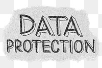 Data protection png word sticker typography, transparent background