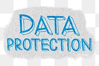 Data protection png word sticker typography, transparent background