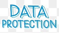 Data protection png word sticker typography, transparent background