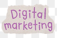 Digital marketing png word sticker typography, transparent background