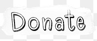 Donate png word sticker typography, transparent background