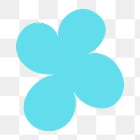 Blue flower png sticker, cute shape, transparent background