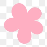 Pink flower png sticker, cute shape, transparent background