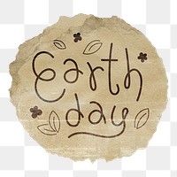 Earth day png word sticker typography, transparent background