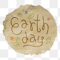 Earth day png word sticker typography, transparent background