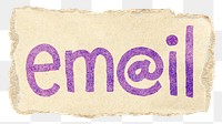 Email png word sticker typography, transparent background