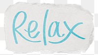 Relax png word sticker typography, transparent background