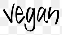 Vegan png word sticker typography, transparent background