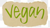 Vegan png word sticker typography, transparent background