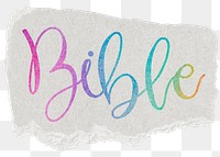 Bible png word sticker typography, transparent background