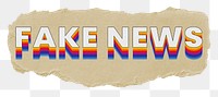 Fake news png ripped paper word sticker typography, transparent background