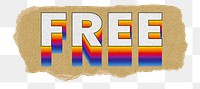 Free png ripped paper word sticker typography, transparent background