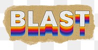 Blast png ripped paper word sticker typography, transparent background