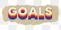 Goals png ripped paper word sticker typography, transparent background