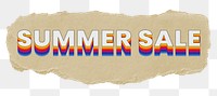 Summer sale png ripped paper word sticker typography, transparent background