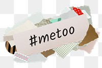 #metoo png word sticker, aesthetic paper collage typography, transparent background