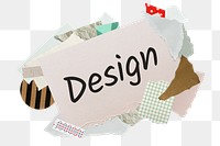 Design png word sticker, aesthetic paper collage typography, transparent background