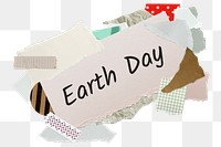 Earth Day png word sticker, aesthetic paper collage typography, transparent background