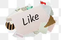 Like png word sticker, aesthetic paper collage typography, transparent background