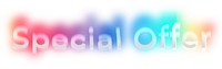 Special offer png word sticker, neon psychedelic typography, transparent background