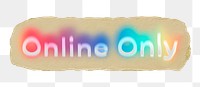 Online only png ripped paper word sticker typography, transparent background