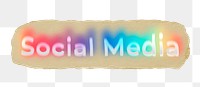 Social media png ripped paper word sticker typography, transparent background