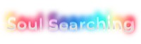 Soul searching png word sticker, neon psychedelic typography, transparent background