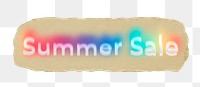 Summer sale png ripped paper word sticker typography, transparent background