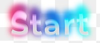 Start png word sticker, neon psychedelic typography, transparent background