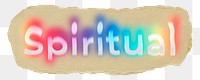 Spiritual png ripped paper word sticker typography, transparent background