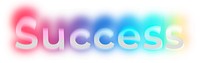 Success png word sticker, neon psychedelic typography, transparent background