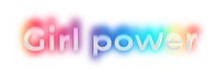 Girl power png word sticker, neon psychedelic typography, transparent background