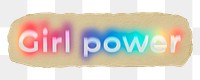 Girl power png ripped paper word sticker typography, transparent background