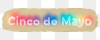 Cinco de Mayo png ripped paper word sticker typography, transparent background