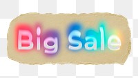 Big sale png ripped paper word sticker typography, transparent background