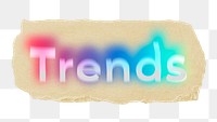 Trends png ripped paper word sticker typography, transparent background