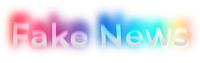 Fake news png word sticker, neon psychedelic typography, transparent background